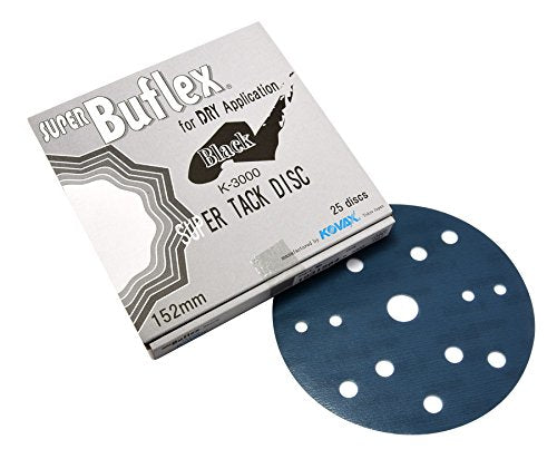 Kovax K3000 152mm Buflex Sp Tack Discs 15 Hole (Black) - 25 per Box