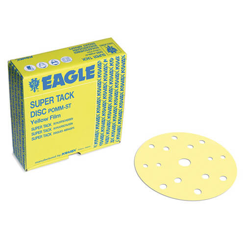 Kovax P1500 125mm Yellow Film Sp Tack Abrasive Discs 7 Hole - 50 per Box